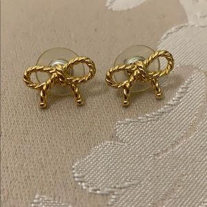 My Flat in London Gold Bow Earrings